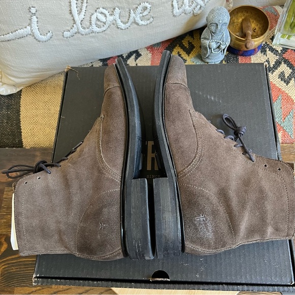 FRYE Cap Toe Lace Up Boots Burnished Brown Men’s US8.5D - Picture 12 of 17